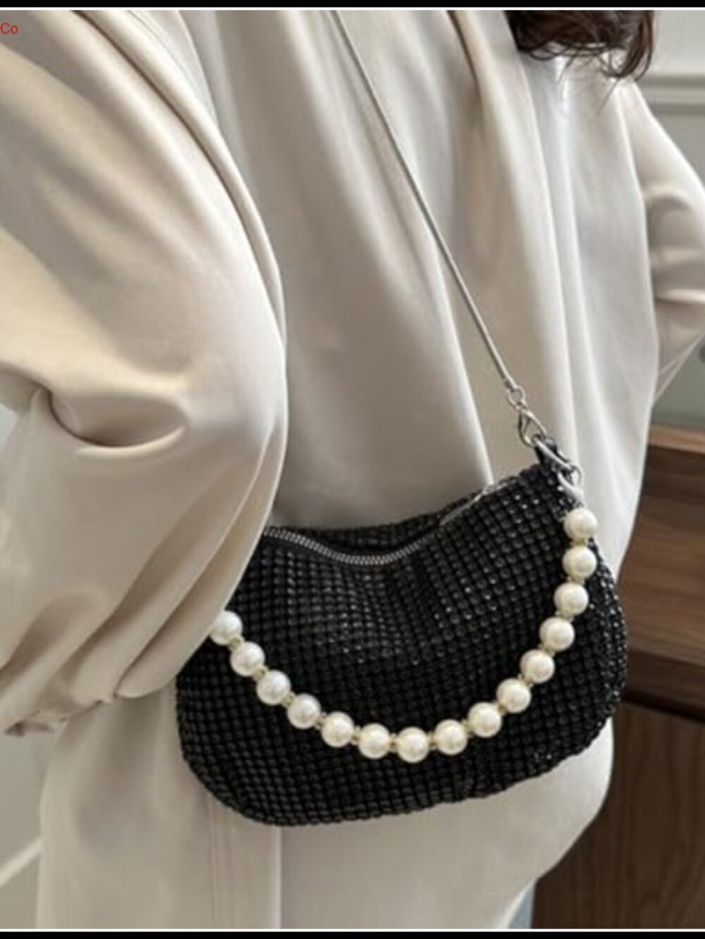Rhinestone Evening Bag Bucket Purse Shoulder Crossbody Bag for Women - Picture 2 of 4